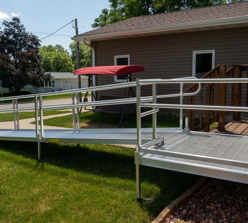14foot modular wheelchair ramp with 5'x5' platform